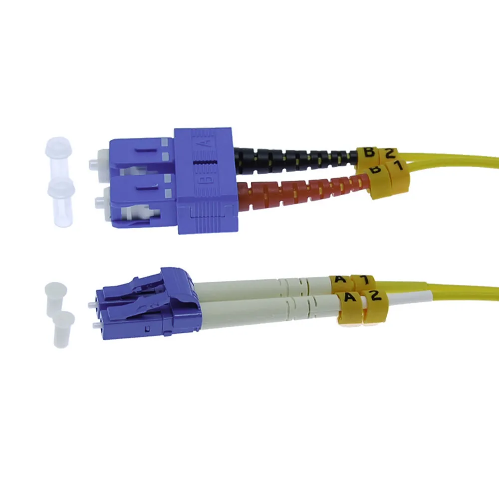 15m LC-SC Duplex Singlemode 9/125 Fiber Optic Cable