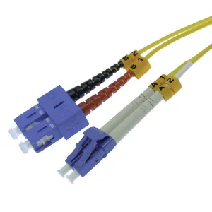 15m LC-SC Duplex Singlemode 9/125 Fiber Optic Cable