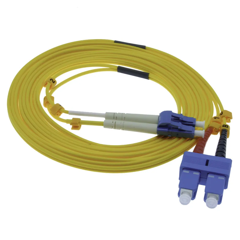 15m LC-SC Duplex Singlemode 9/125 Fiber Optic Cable