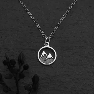 18 Inch Snow Capped Mountain Necklace in SIlver