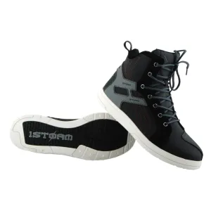 1Storm Men's Motorcycle Streetbike Casual Water-Proof Racing Boots Gray MT035