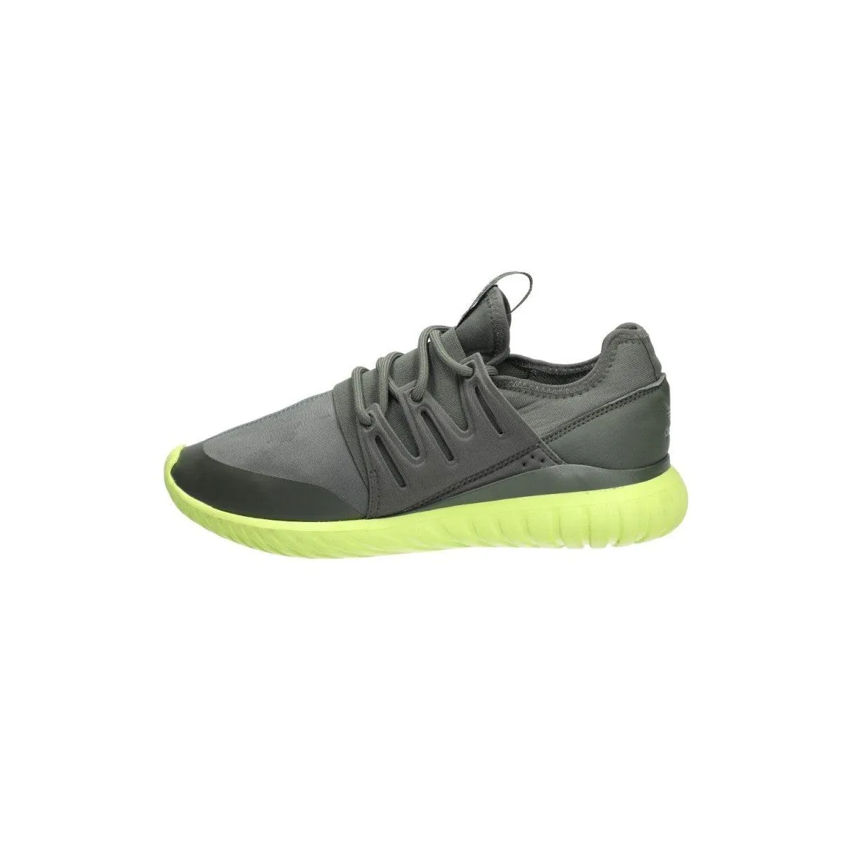 Adidas Tubular Radial Running Sport Shoes Fabric Green Colour For Men