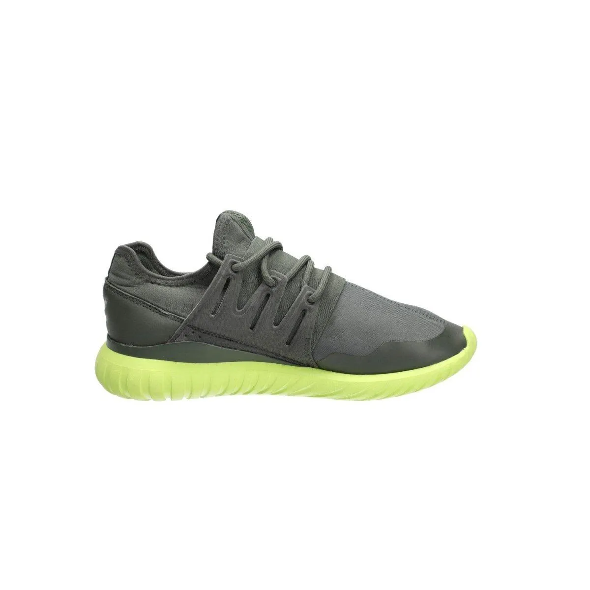 Adidas Tubular Radial Running Sport Shoes Fabric Green Colour For Men