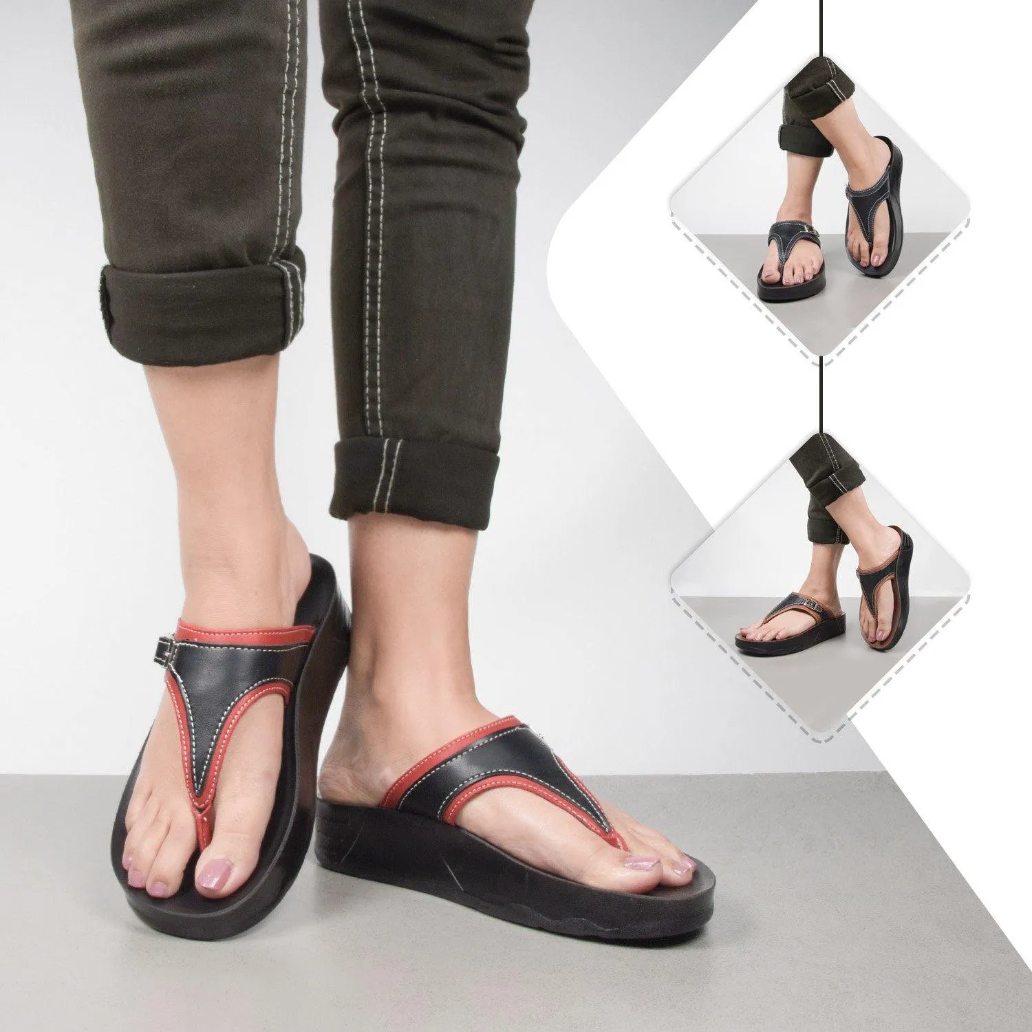 Aerosoft - Joana S5702 Open Toe Summer Comfortable Arch Support Platform Sandals For Women