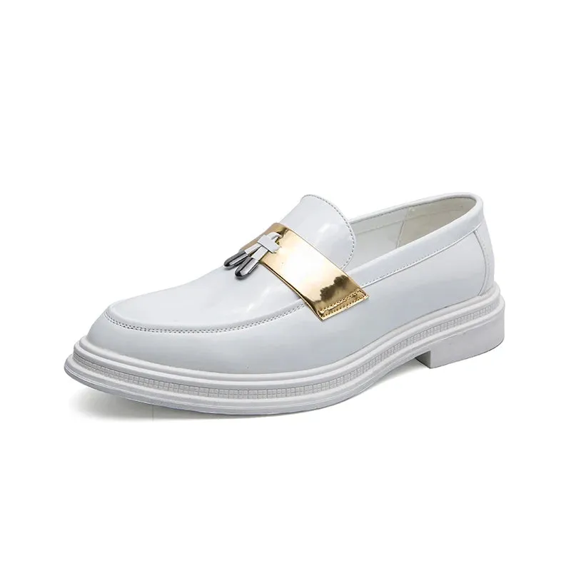 Ashore Shop Spring  White Loafers Shoes Men's Thick Sole Waterproof  Oxford  Chic Standout