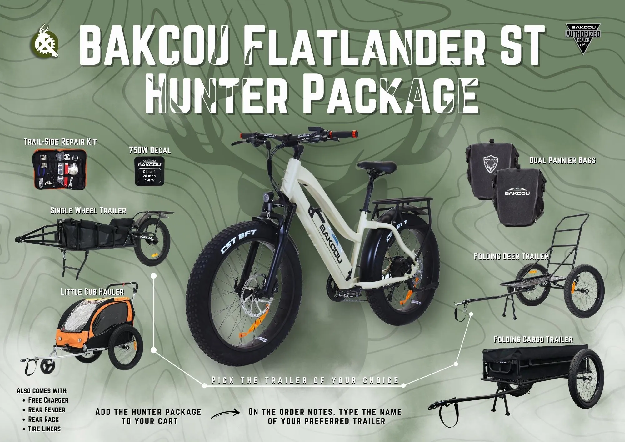 BAKCOU Flatlander Step-Through 24" Hunter Package