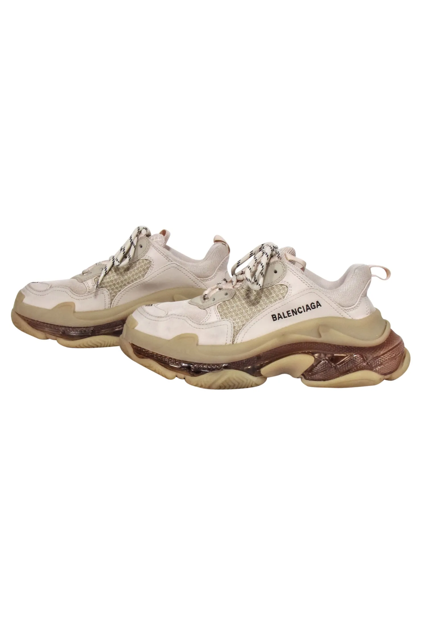 Balenciaga - Beige, Cream & Tan Chunky "Triple S" Sneakers Sz 7