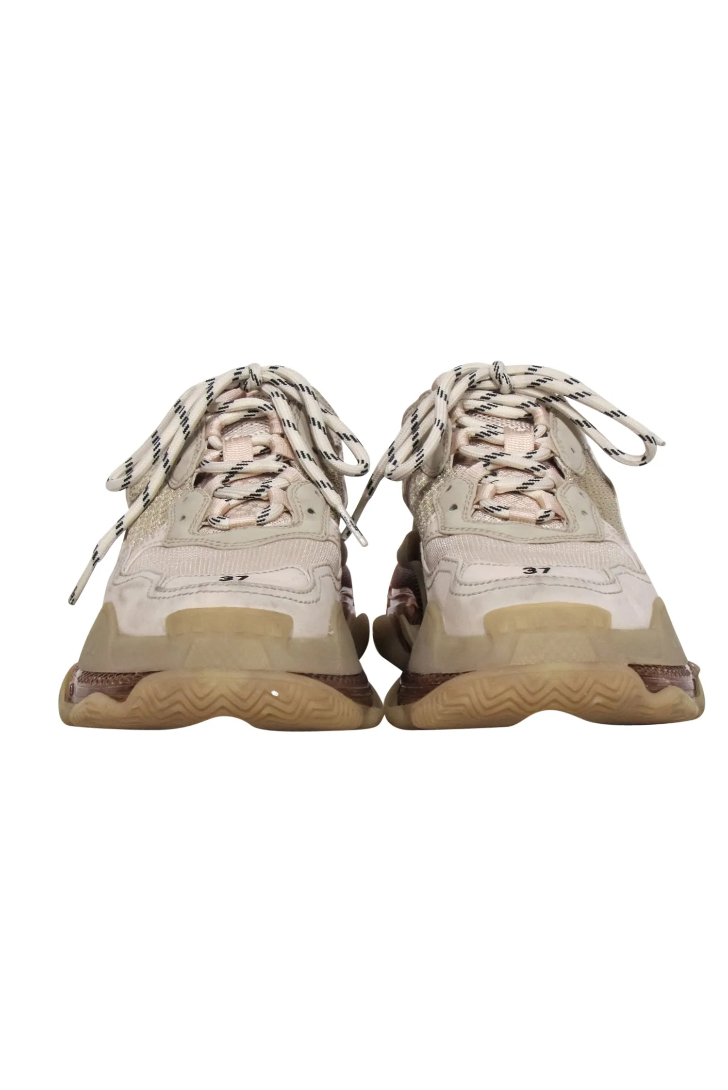 Balenciaga - Beige, Cream & Tan Chunky "Triple S" Sneakers Sz 7