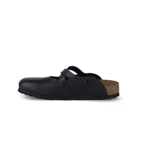 Birkenstock Dorian Birko Flor Mules Sliders Fabric Black Colour For Women