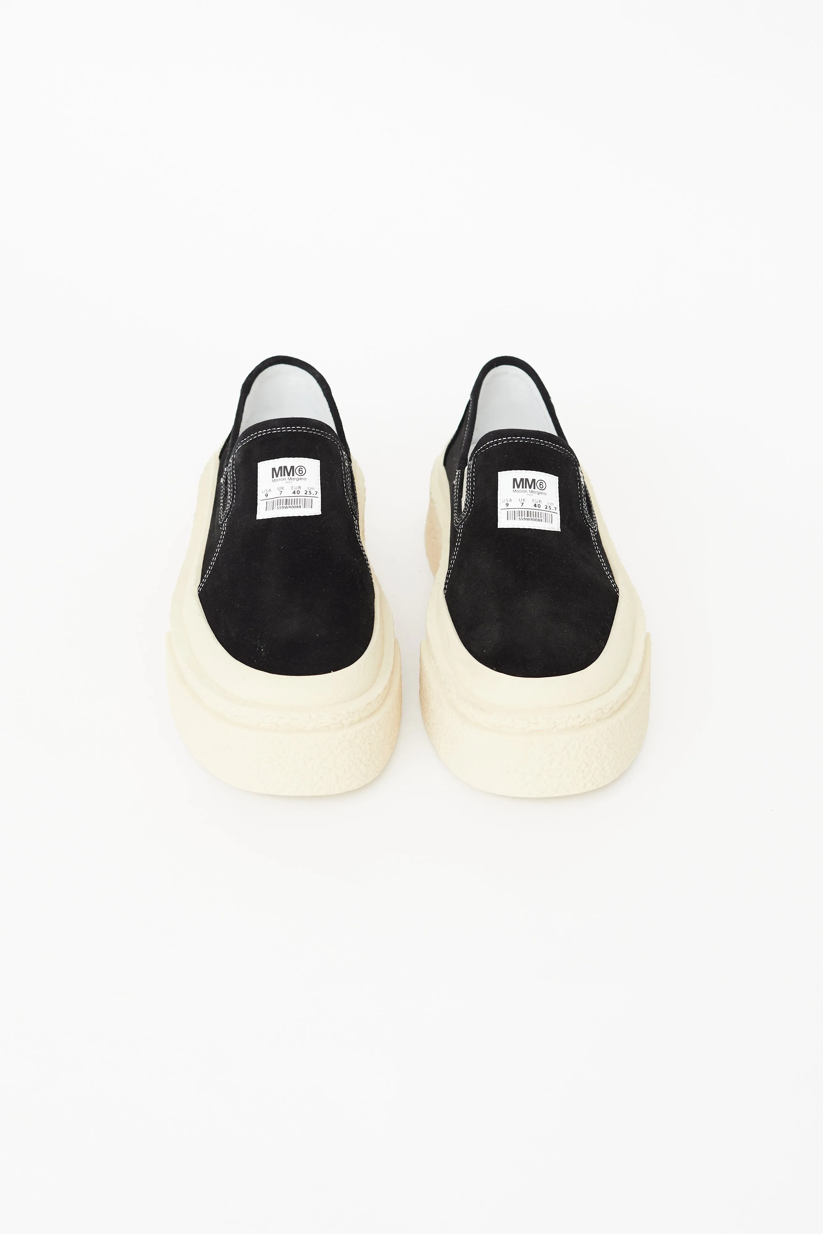 Black Suede Platform Slip On Sneaker