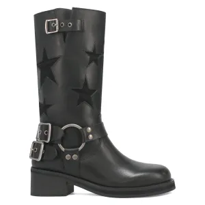 Blacklist Cut-Outs Round Toe Motorcycle Boots