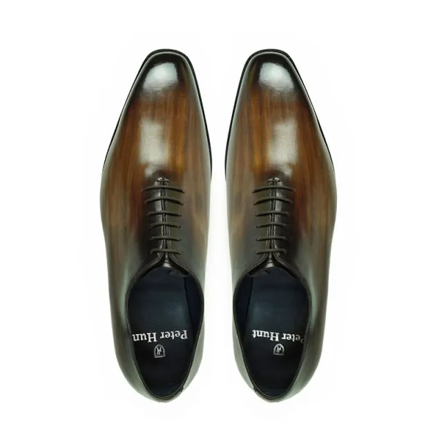 Blended Color Genuine Leather Oxford Shoes