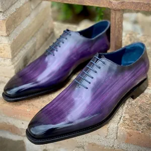 Blended Color Genuine Leather Oxford Shoes