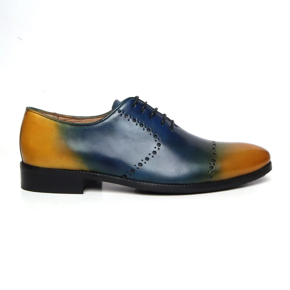 Blue and Yellow Genuine Leather Brogue/Oxford By Brune & Bareskin