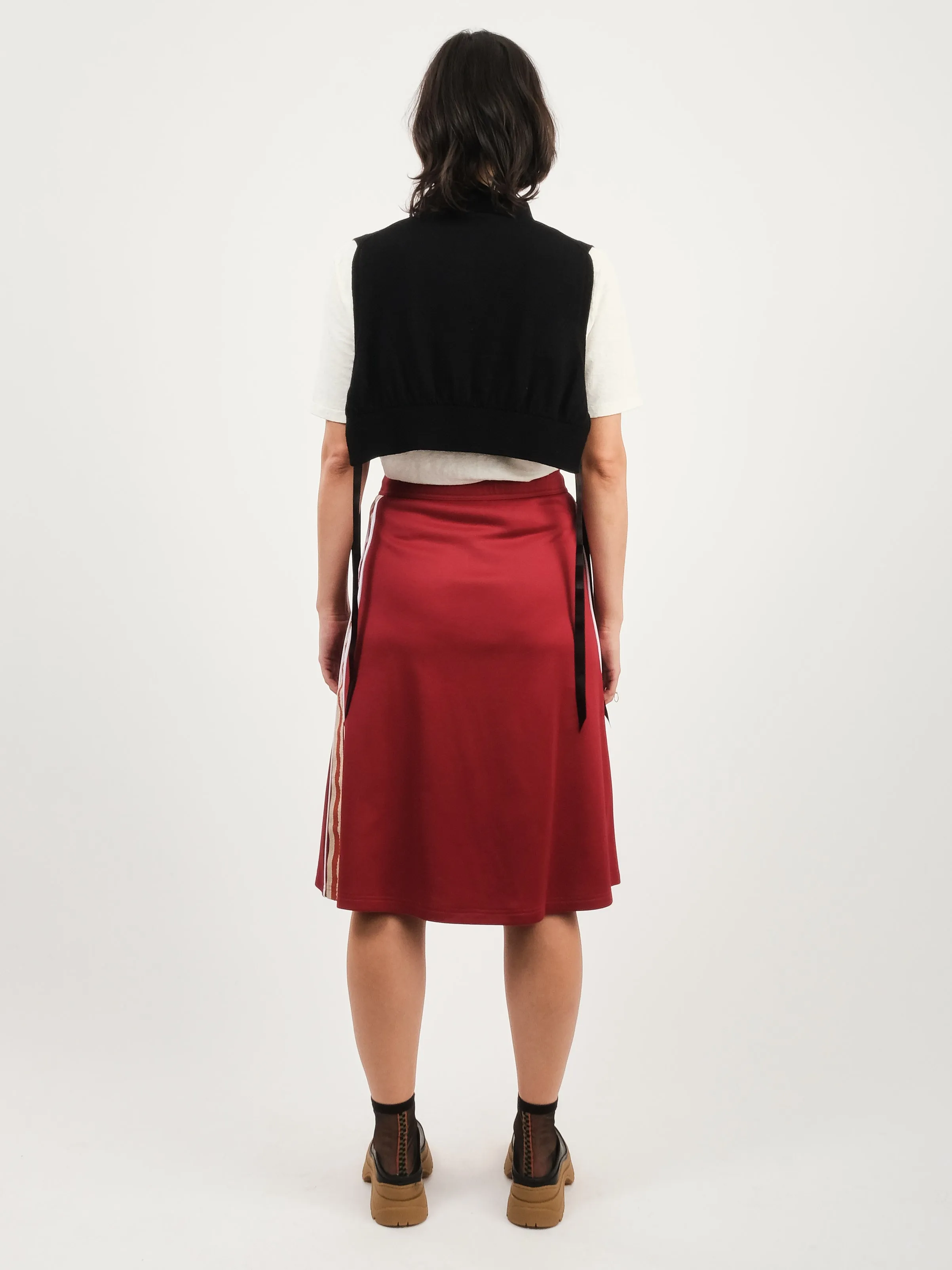 Burgundy Shine Jersey Skirt