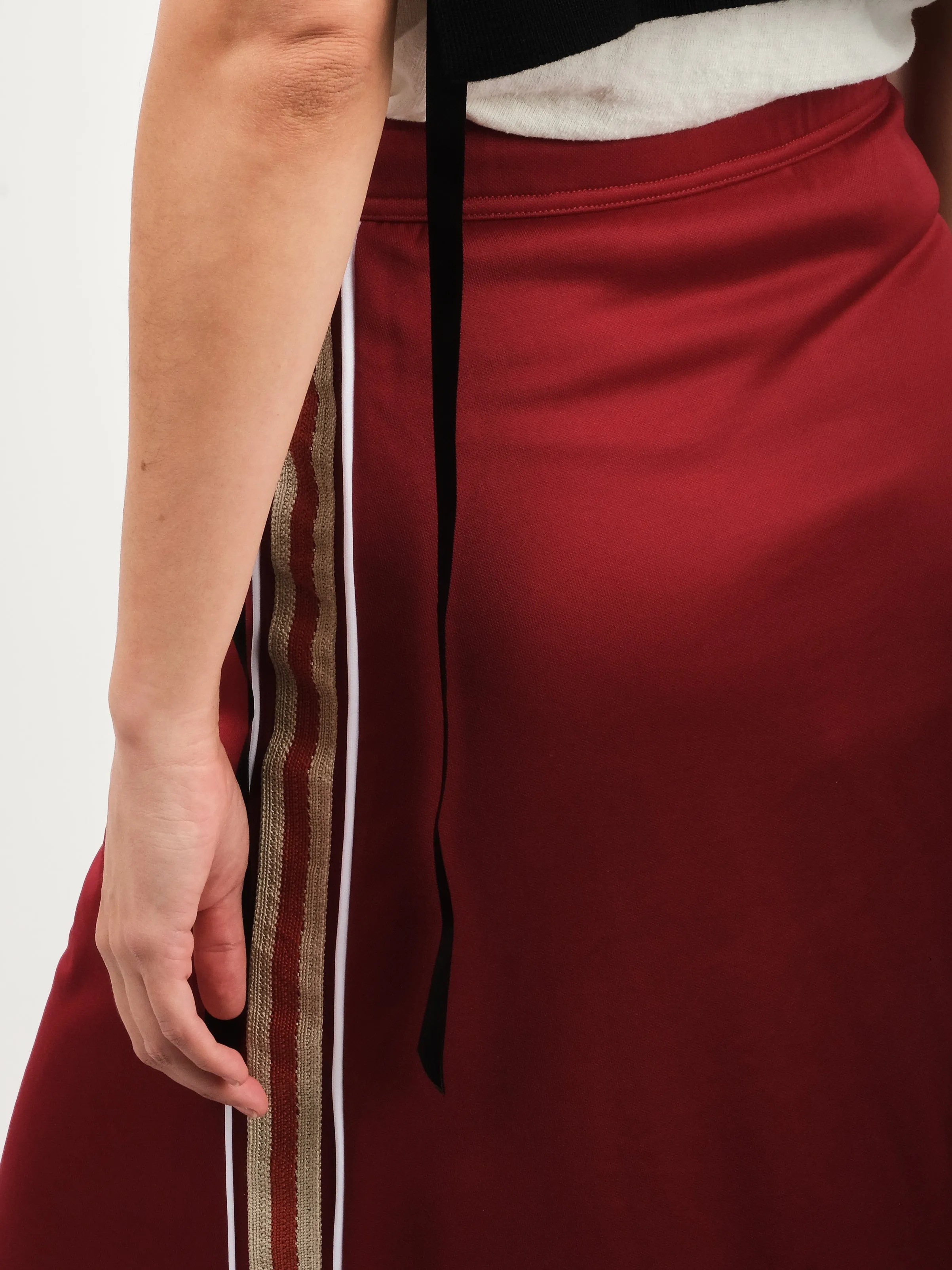 Burgundy Shine Jersey Skirt