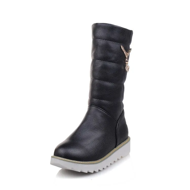 Casual Mid Calf Snow Boots Platform Shoes 9918