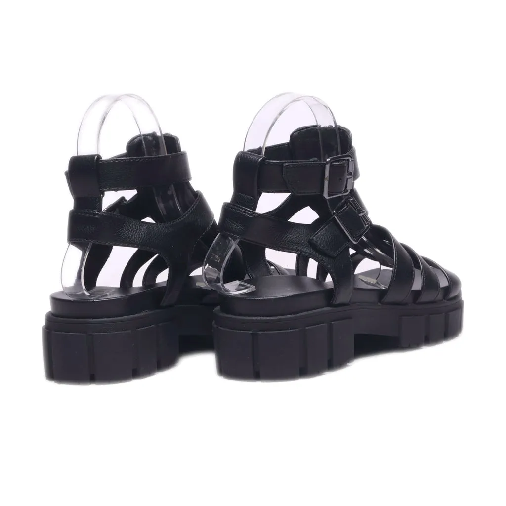 Catwalk Wedge Sandals Leather Black Colour For Women