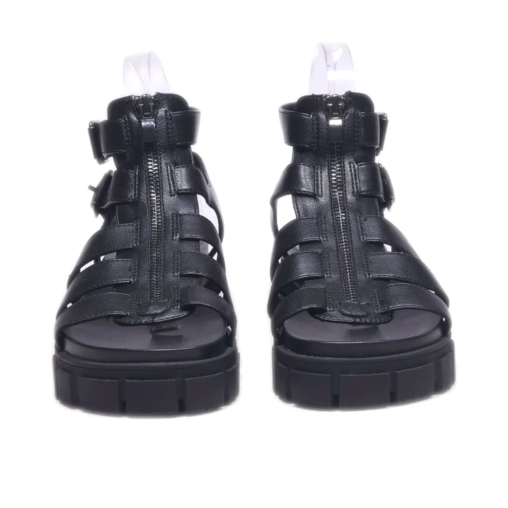 Catwalk Wedge Sandals Leather Black Colour For Women