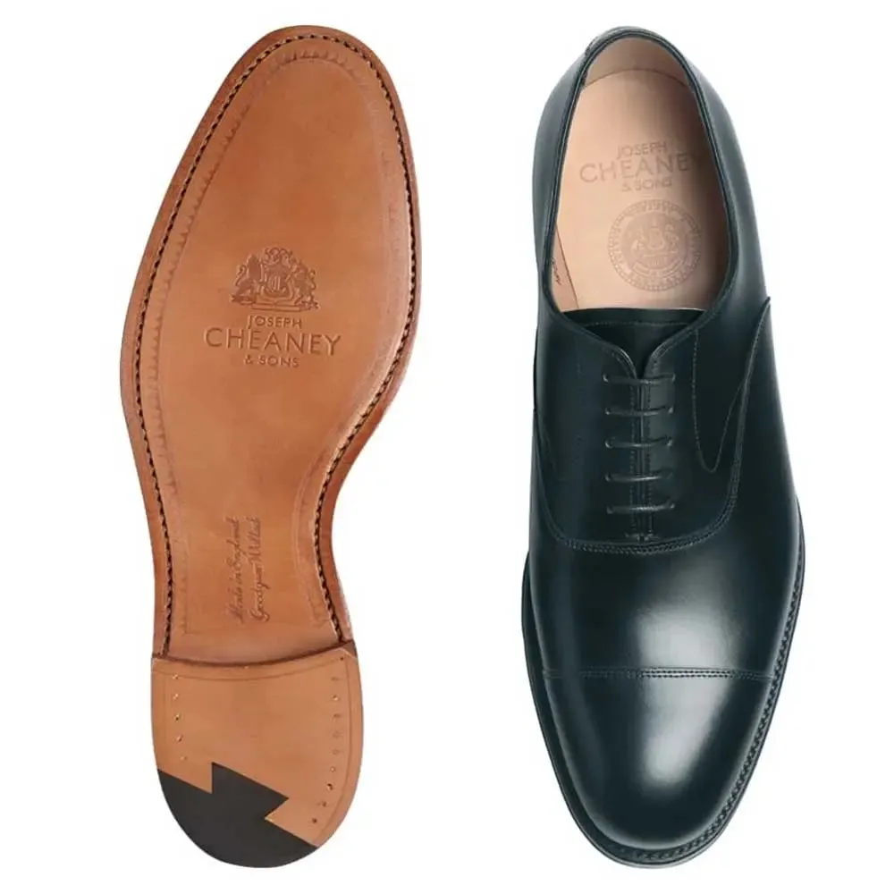 CHEANEY Alfred Shoes - Mens Leather Sole - Black Calf