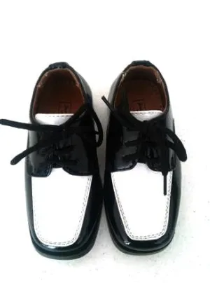 Children's Black & White Formal Saddle Shoes- (Infant) Size 4