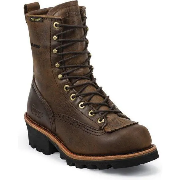 Chippewa Men's Paladin 8" Soft Toe WP Logger Work Boot- Brown - 73100