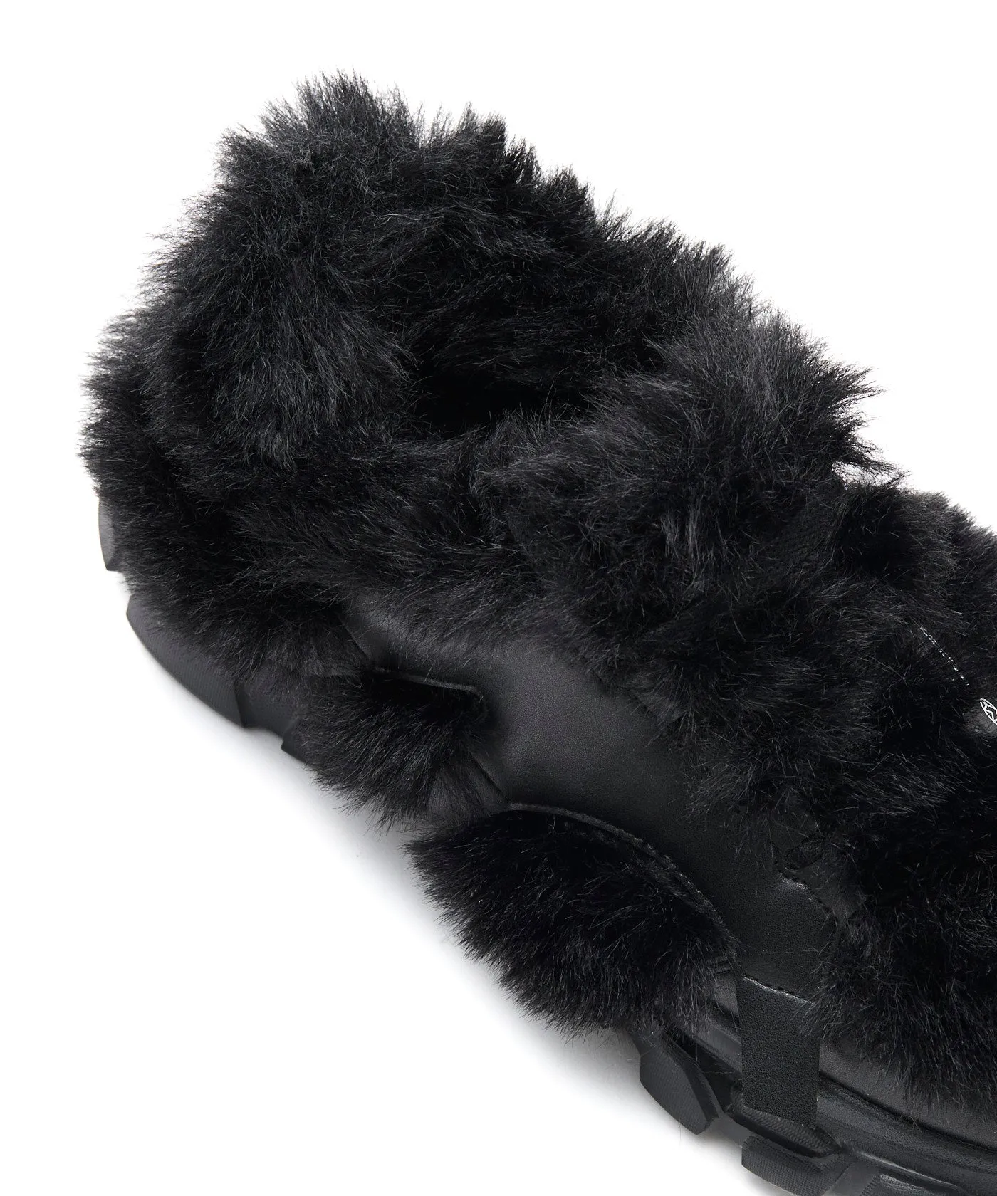 Chunky Fur Sneakers - Black