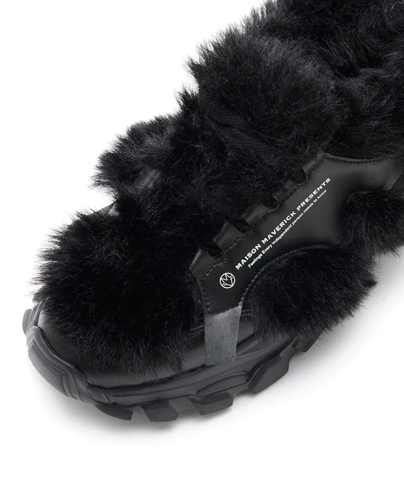 Chunky Fur Sneakers - Black