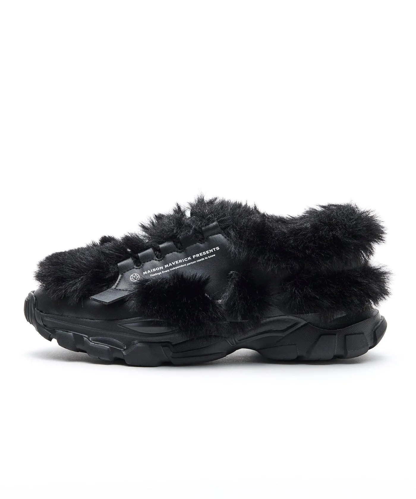 Chunky Fur Sneakers - Black