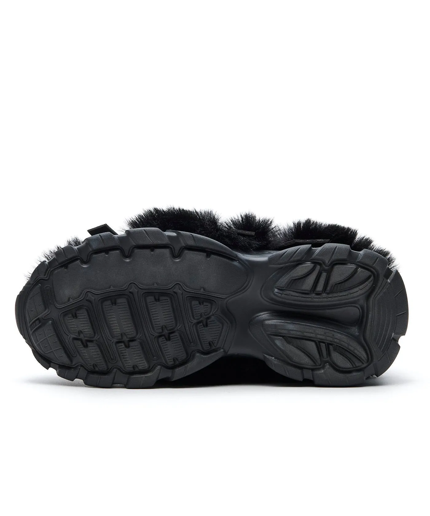 Chunky Fur Sneakers - Black