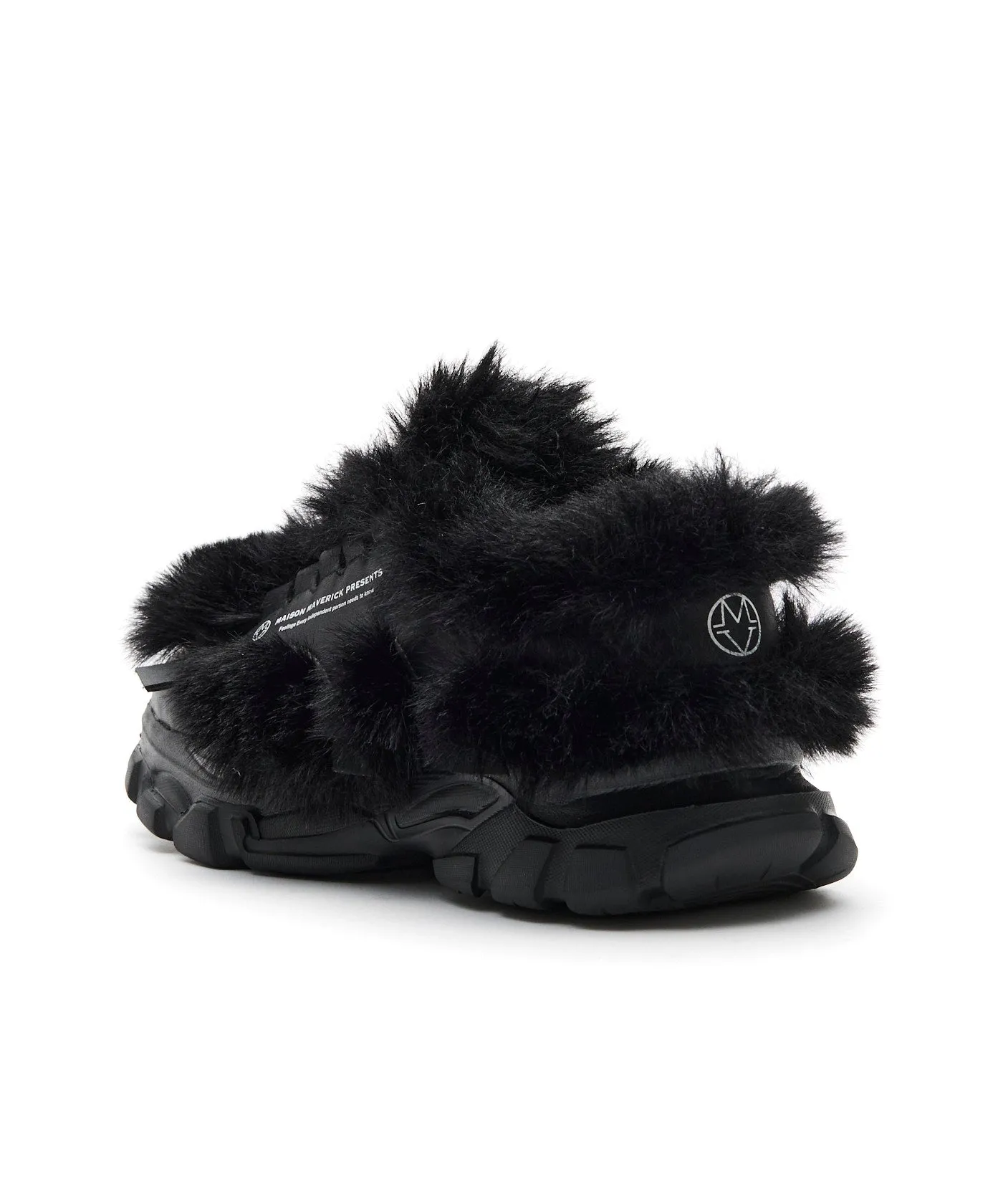 Chunky Fur Sneakers - Black