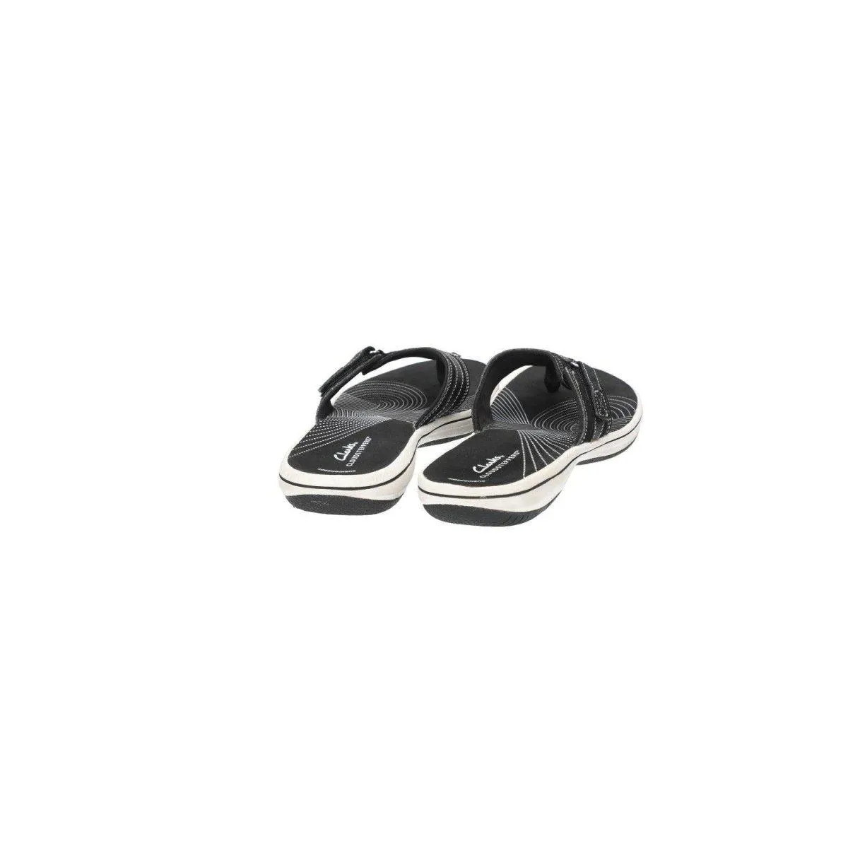 Clarks Cloudsteppers Breeze Sea Flat Sandals Leather Black Colour For Women