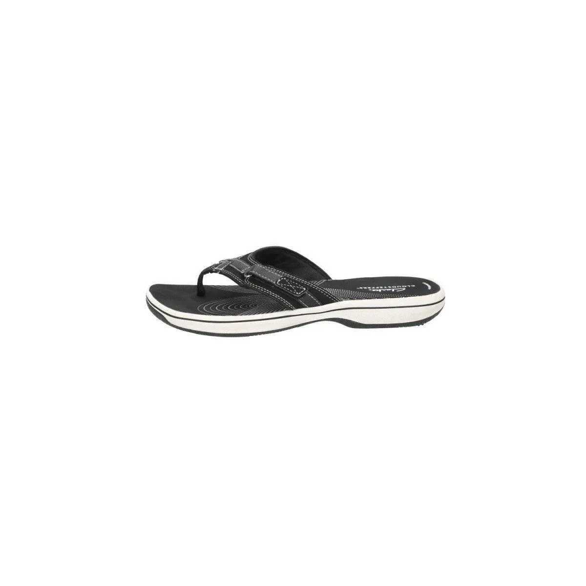 Clarks Cloudsteppers Breeze Sea Flat Sandals Leather Black Colour For Women