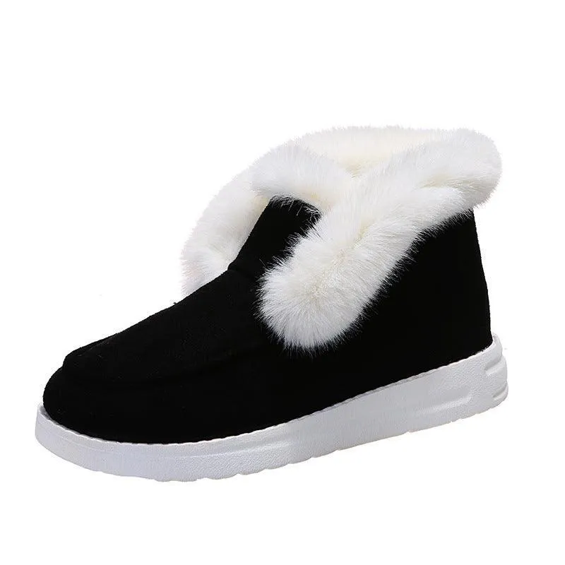 Cozy Fur-Lined Ankle Snow Boots - Women's Winter Warmers