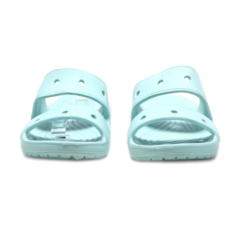 Crocs Classic Flat Sandals Rubber Blue Colour For Women