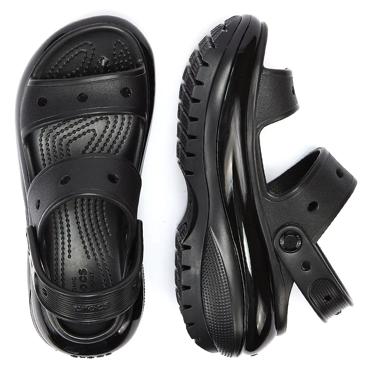 Crocs Classic Mega Crush Womens Black Sandals