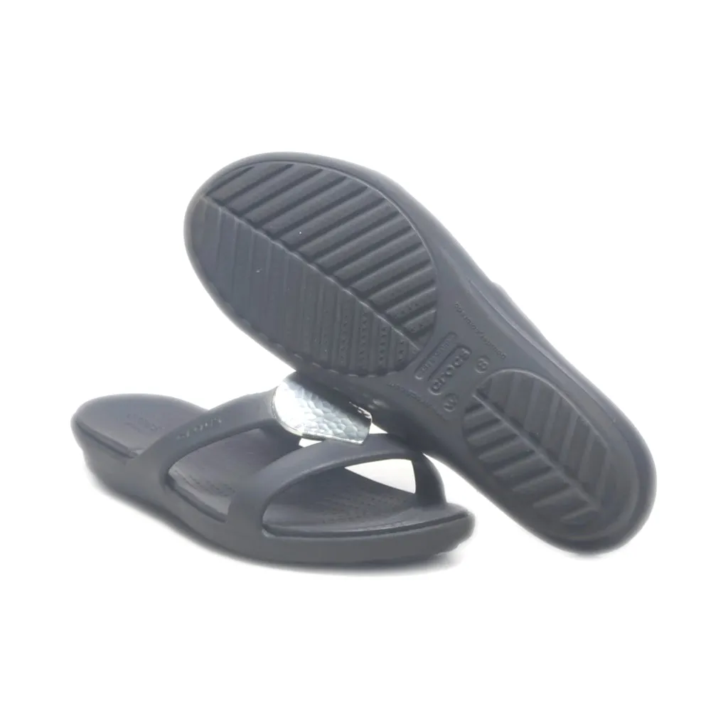 Crocs Sanrah Flat Sandals Rubber Black Colour For Women