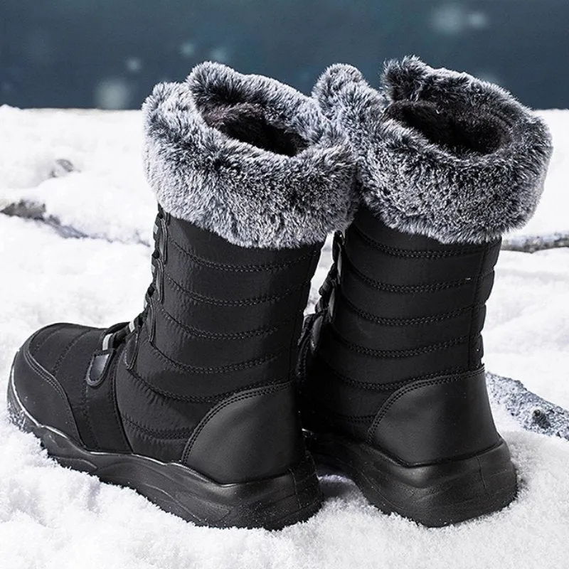 Cuzcare Fur Orthopedic Shoes Mid-calf Snow Boots For Women