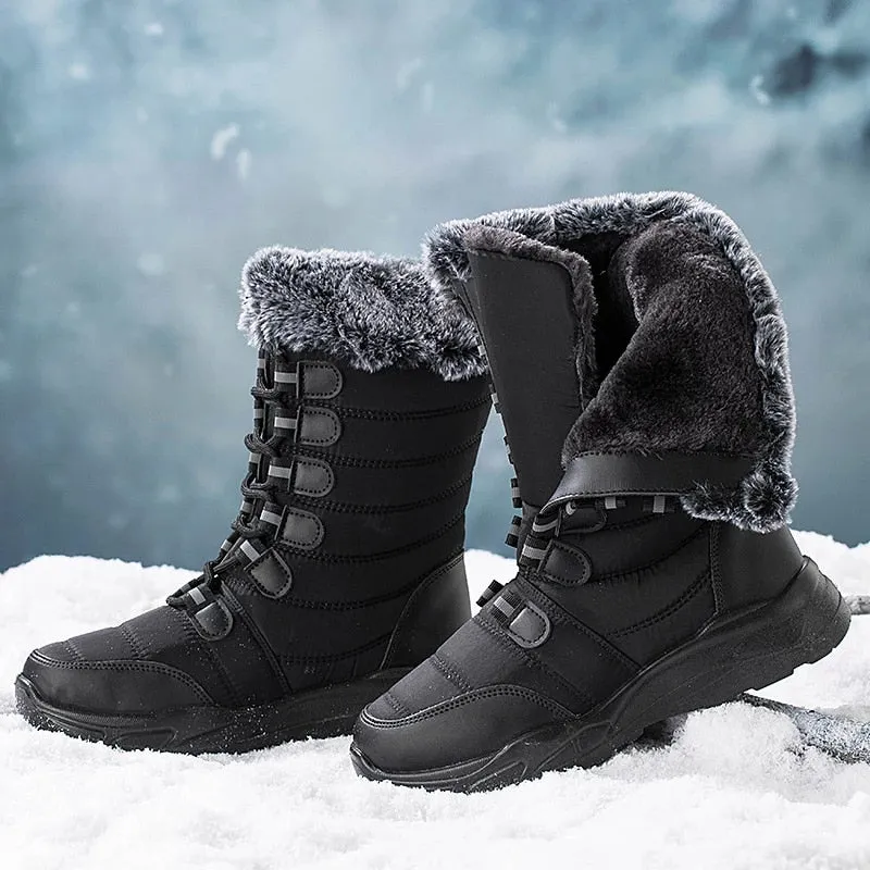 Cuzcare Fur Orthopedic Shoes Mid-calf Snow Boots For Women