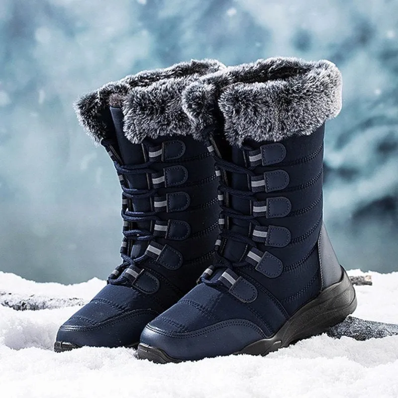 Cuzcare Fur Orthopedic Shoes Mid-calf Snow Boots For Women