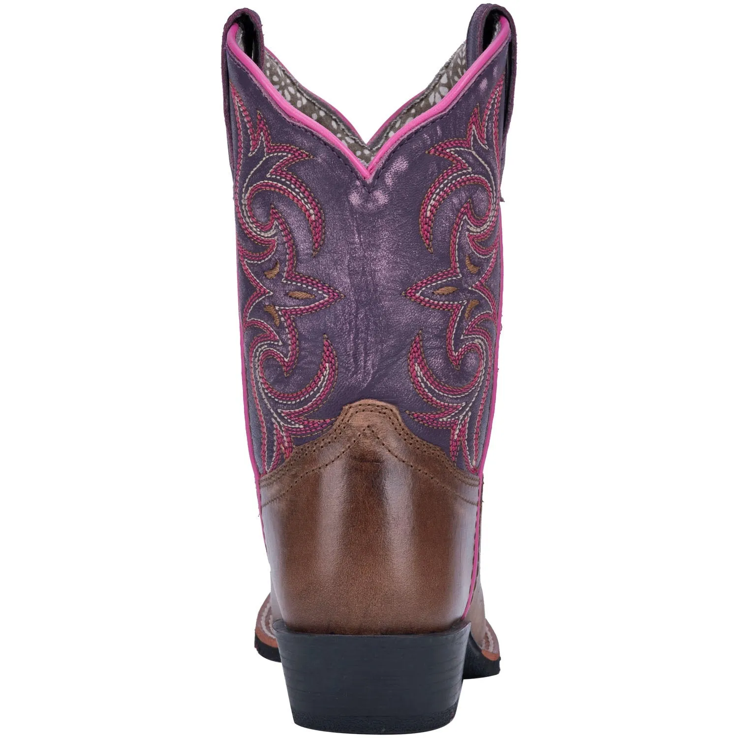 Dan Post Youth Girls Brown/Purple Majesty Cowboy Boots Leather