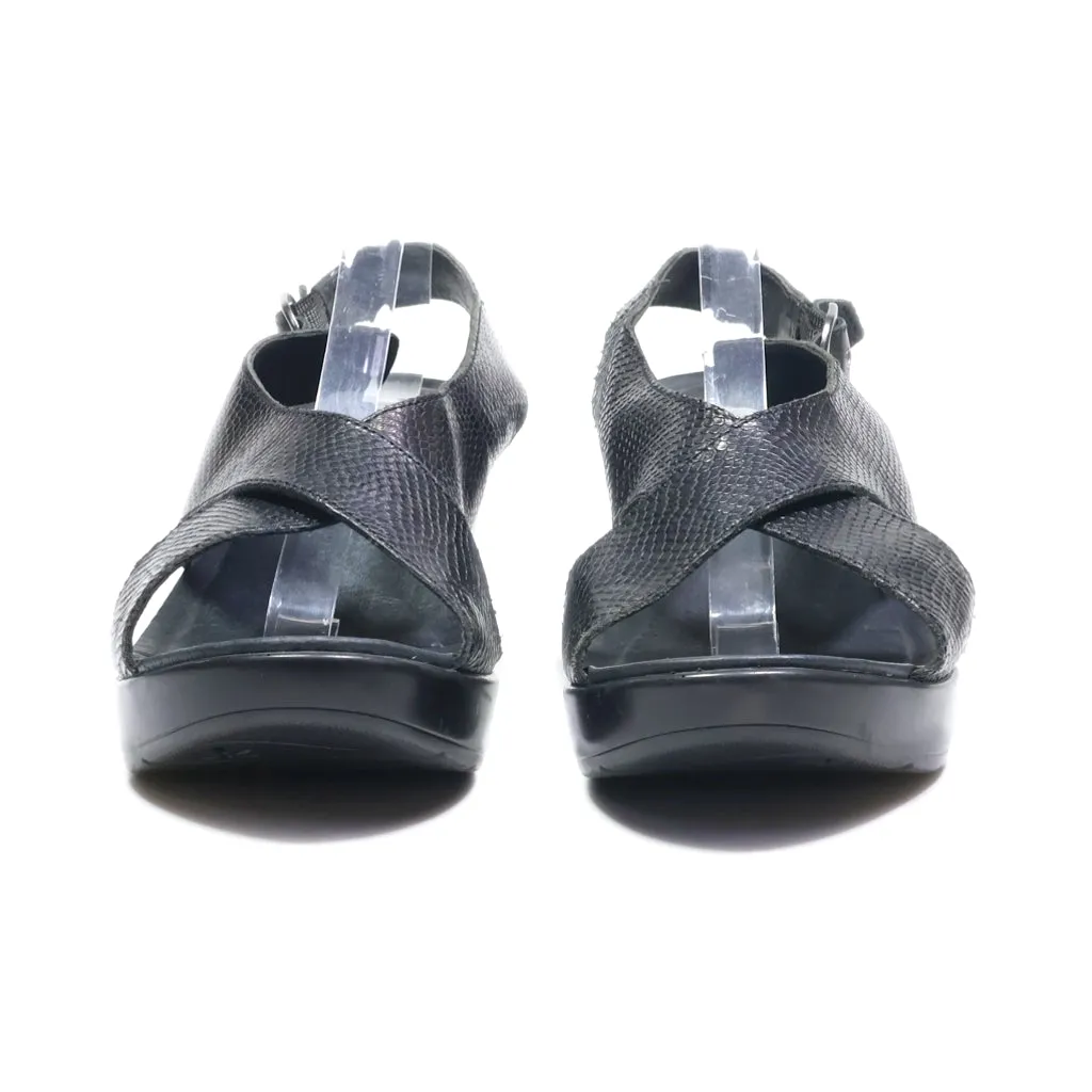 Dansko Wedge Sandals Leather Black Colour For Women