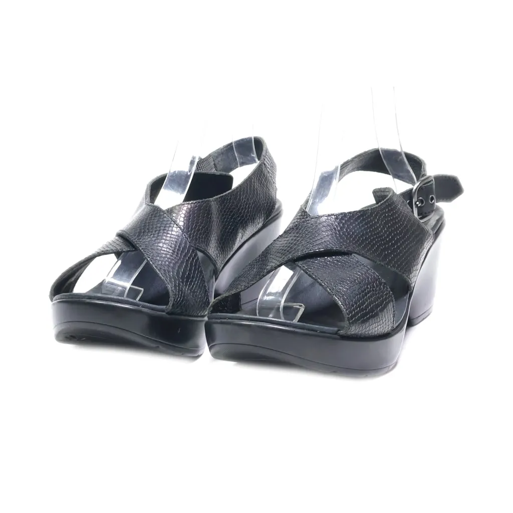 Dansko Wedge Sandals Leather Black Colour For Women