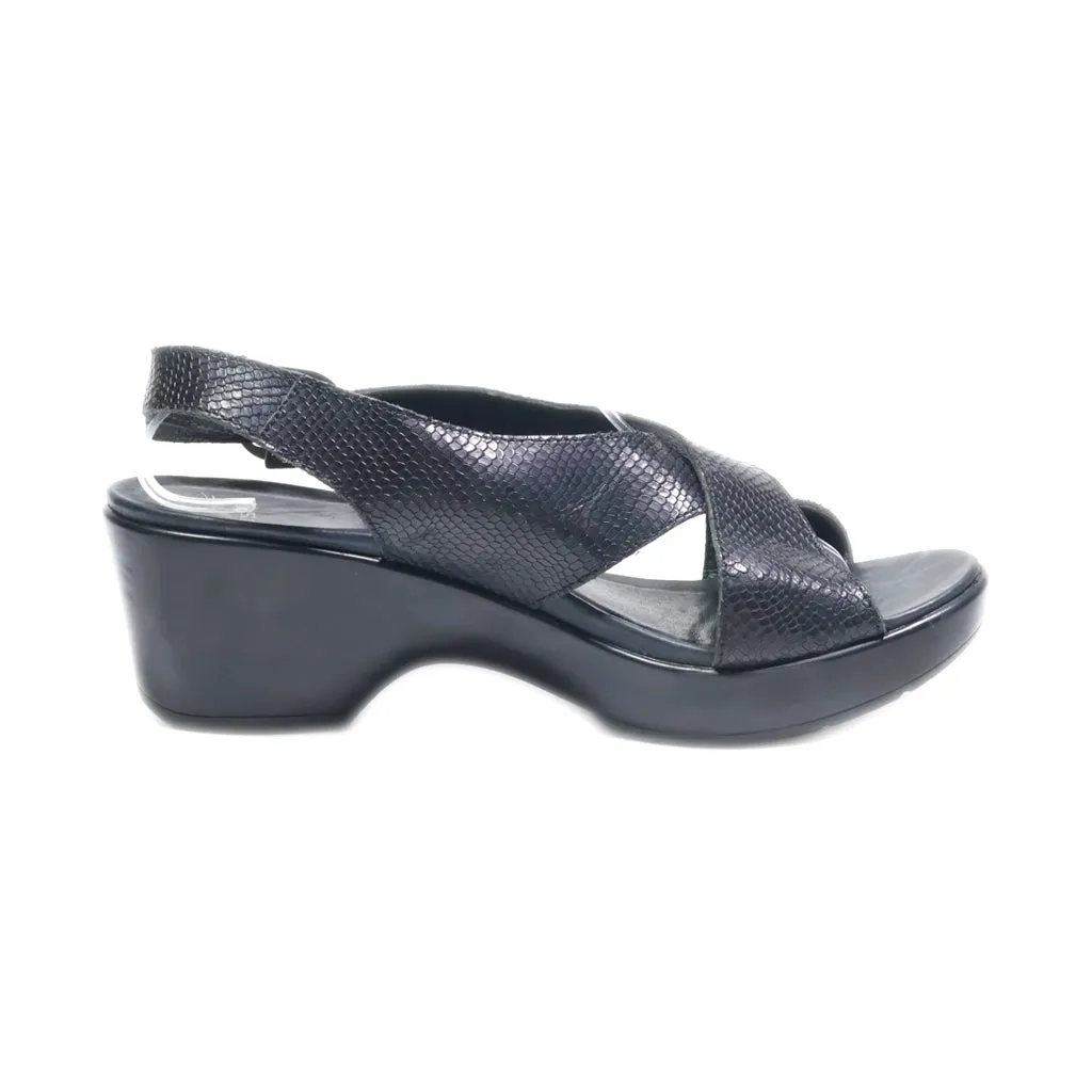 Dansko Wedge Sandals Leather Black Colour For Women