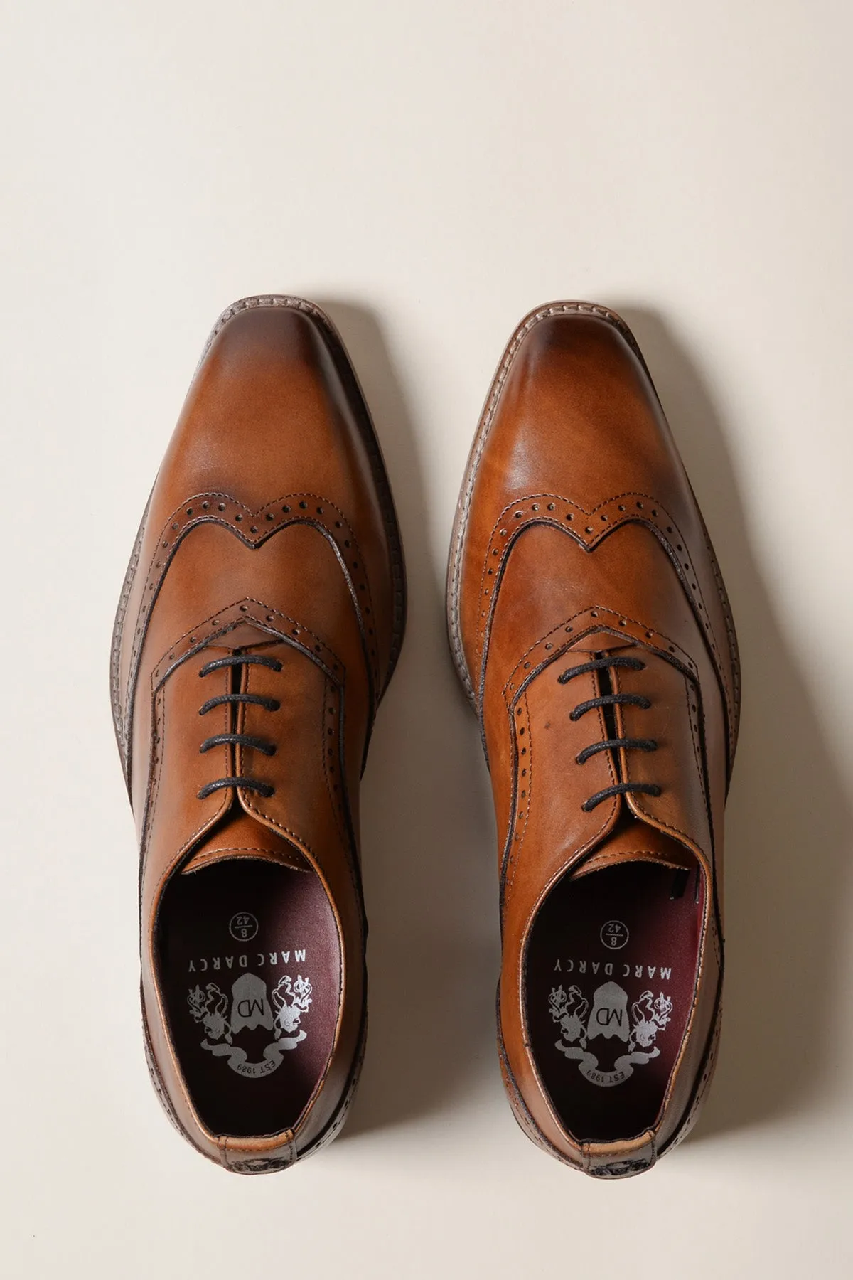 DAWSON - Tan Wingtip Oxford Brogue Shoe