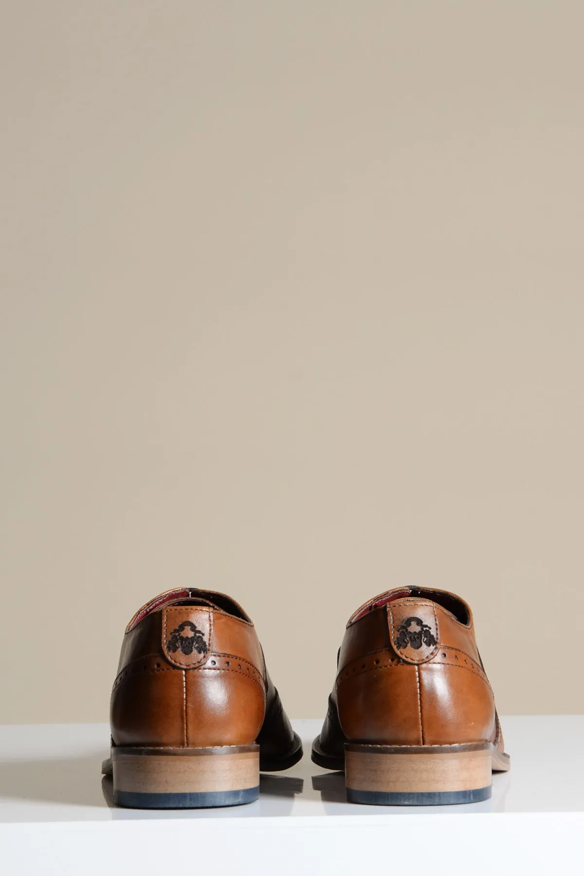 DAWSON - Tan Wingtip Oxford Brogue Shoe