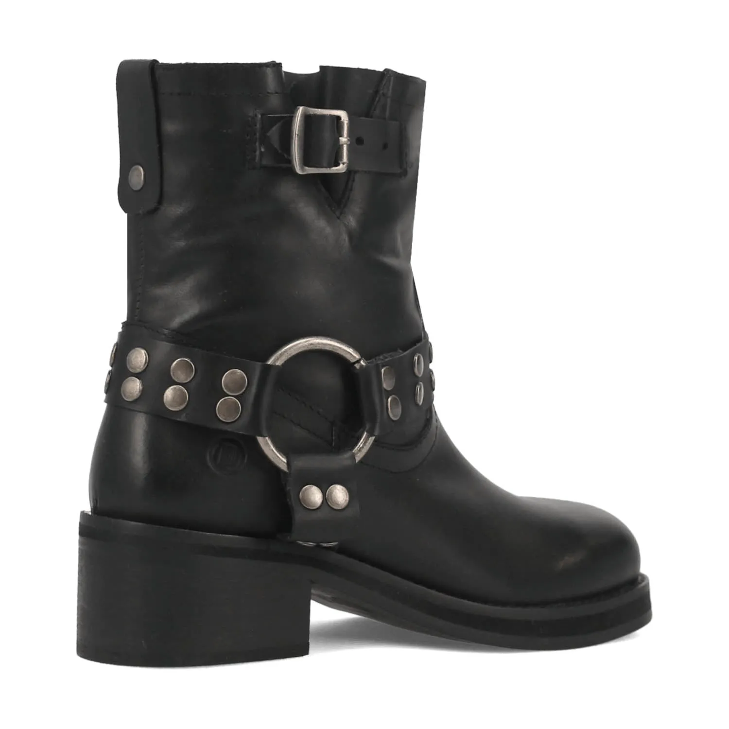 Dingo Womens Anarchyie Black Leather Motorcycle Boots