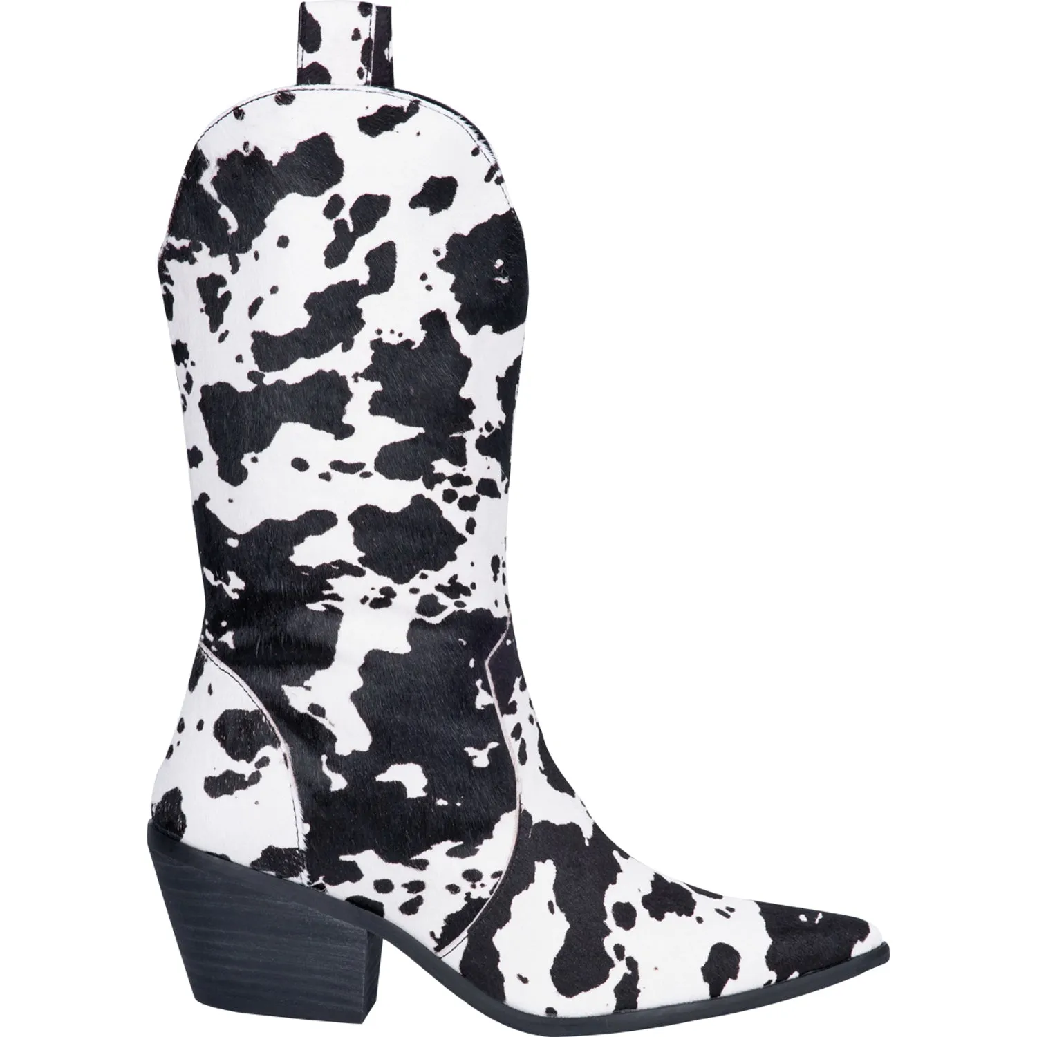 Dingo Womens Black Live A Little Cowprint Cowboy Boots Leather