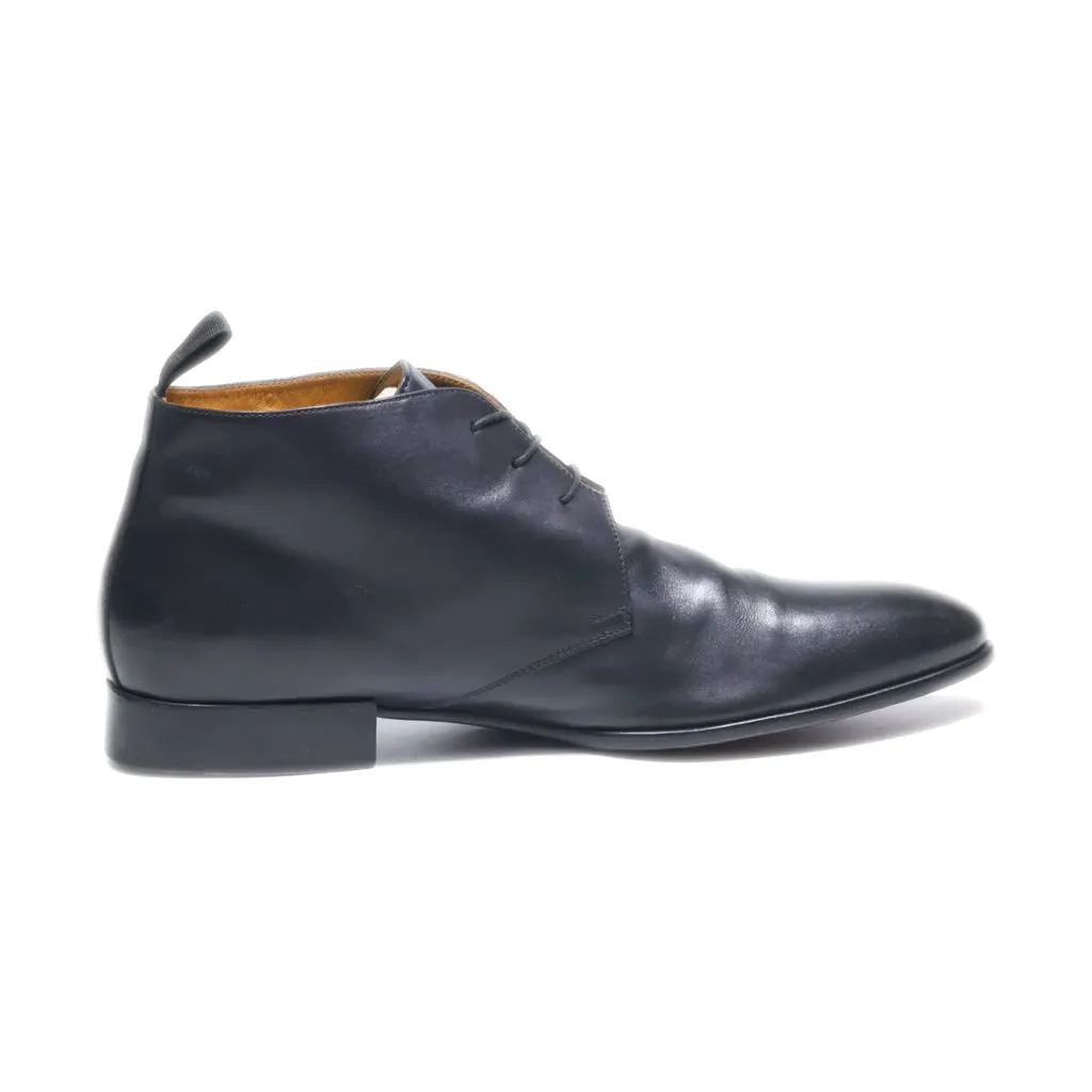 Doucal'S Formal Boots Leather Black Colour For Men