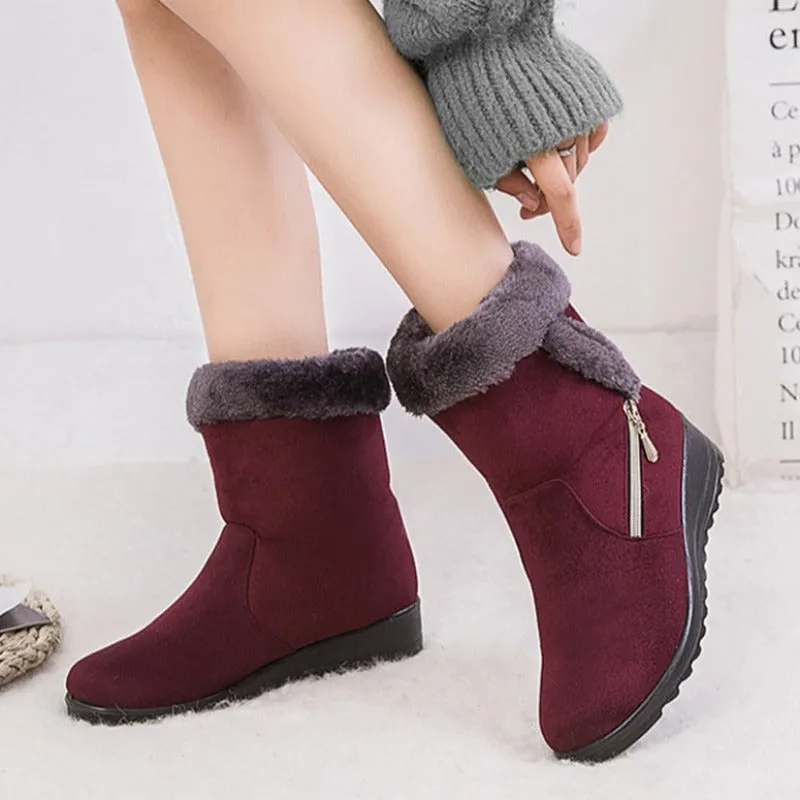 Dyavor Women Winter Boots Fur Collar Casual Orthopedic Shoes